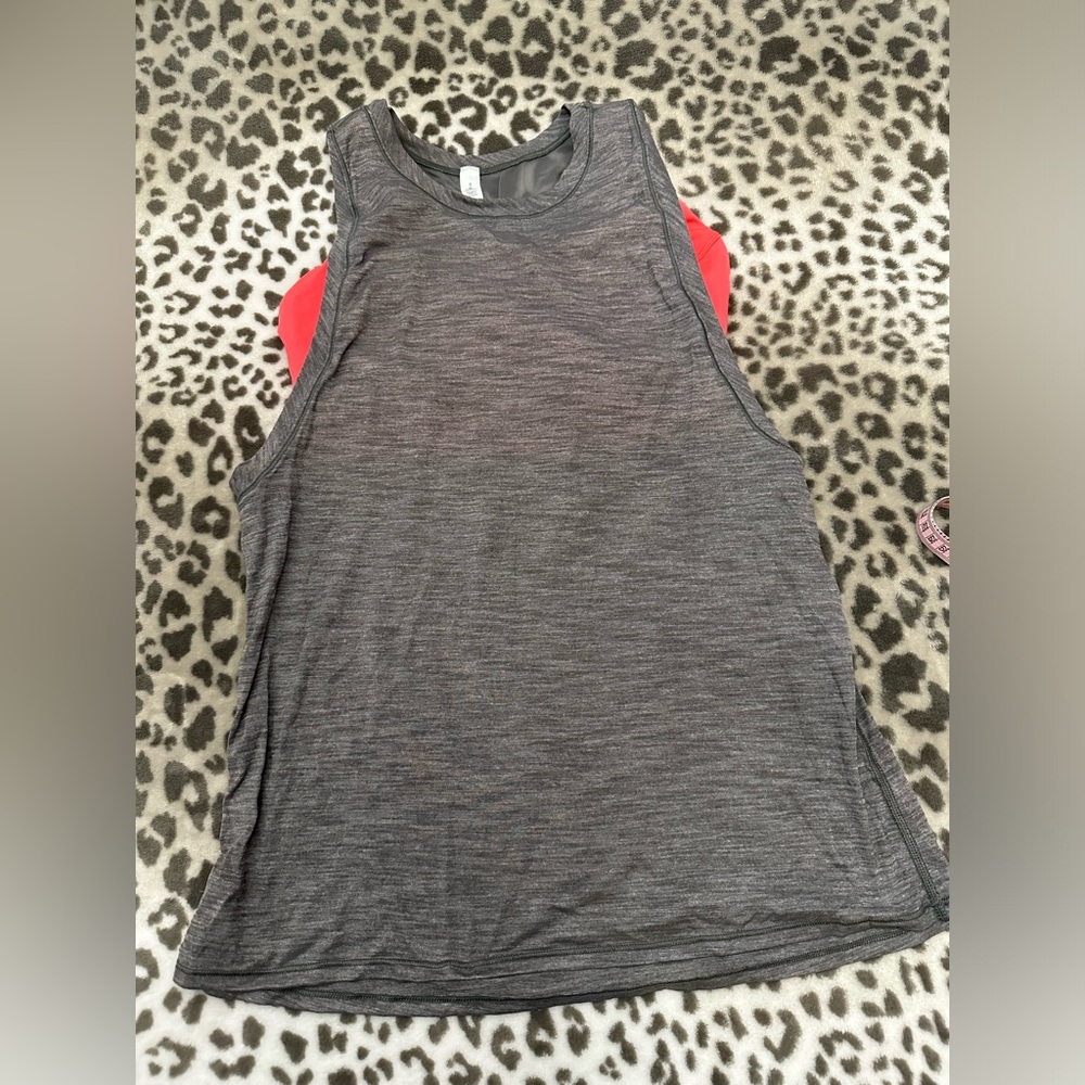Lululemon Work The Circuit Tank in Heather Slate Gray Electric Coral Size 8 - Picture 6 of 17